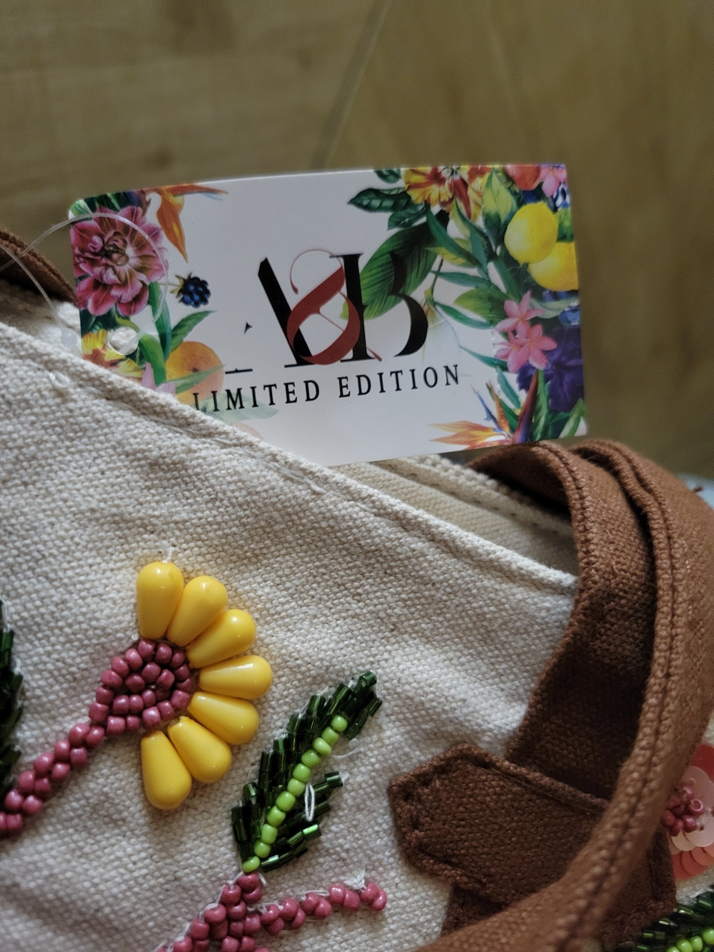 Beaded Beige Fringe Crossbody Bag with Floral & Animal Embroidery - Picture 2 of 5